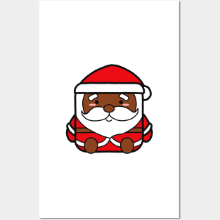 Kawaii Square African American Santa Claus Posters and Art